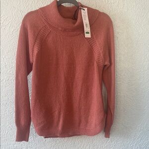 Elegant Coral Turtleneck Sweater
